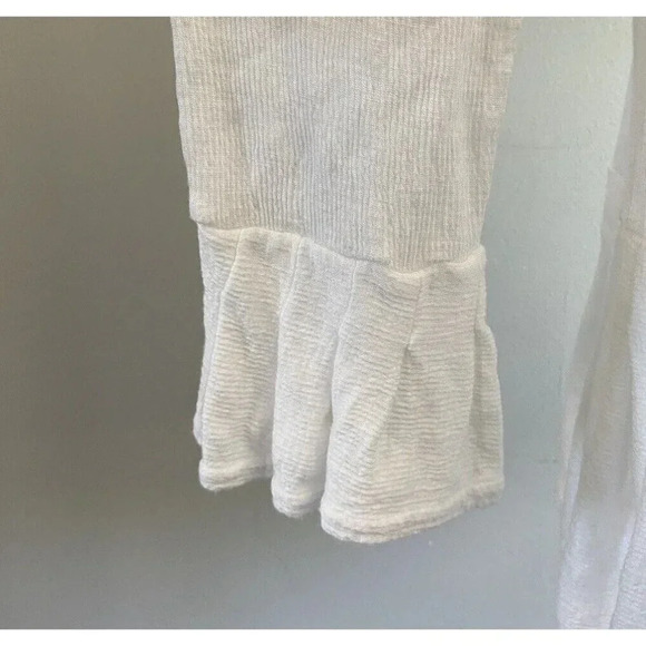 Free People Dress Cover Up White Gauze Button Front Size Medium M - Picture 3 of 6